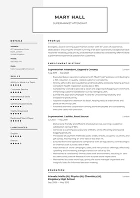 Supermarket CV Examples & UK Templates