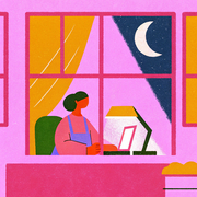 individual working through the night