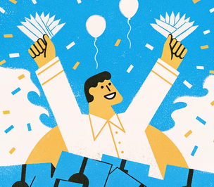 man winning lottery