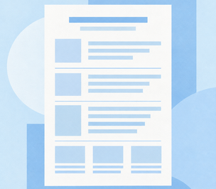 Resume spacing illustrated with a clean baby blue and white resume layout, showing clearly separated sections and balanced white space.