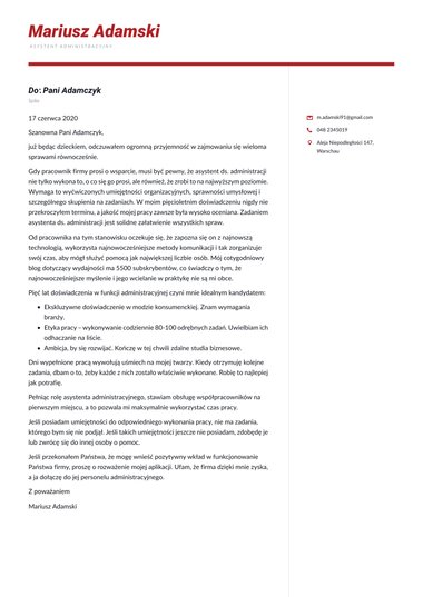 Nowoczesny wzór listu motywacyjnego Modern