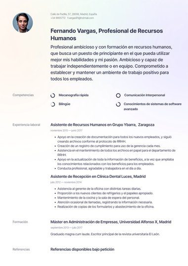 Foto plantilla de currículum Pastel