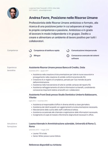 Modello di curriculum Ats – Pastel