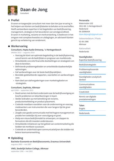 Minimalistisch cv-template Essentieel