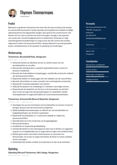 Ats cv-template Gebalanceerd