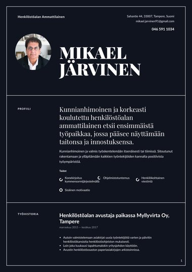 Kuva ansioluettelopohja Authority