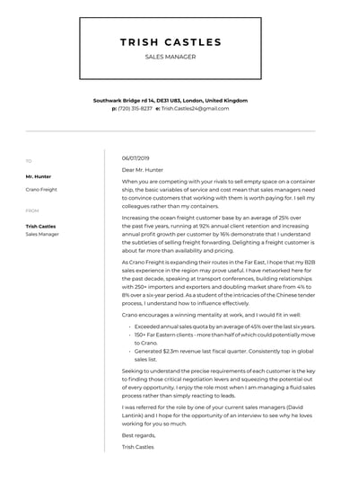 Creative cover letter template Industrial
