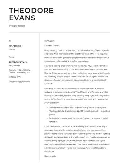 Creative cover letter template Clean