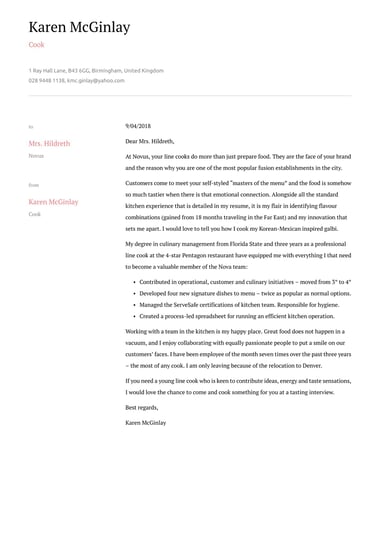 Creative cover letter template Elegant