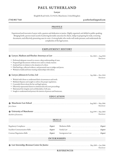 Ats CV template Traditional