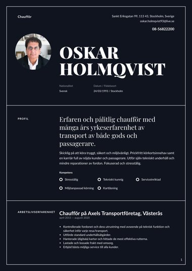 Professionella cv-mall Pondus