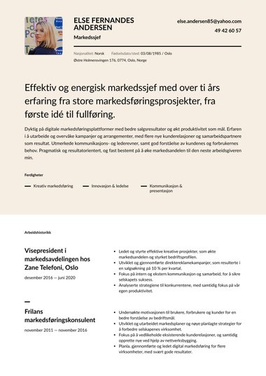 Moderne CV-mal Half Tone
