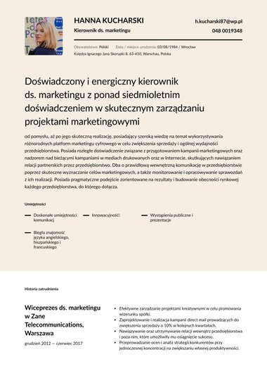 Profesjonalny szblon CV Half Tone