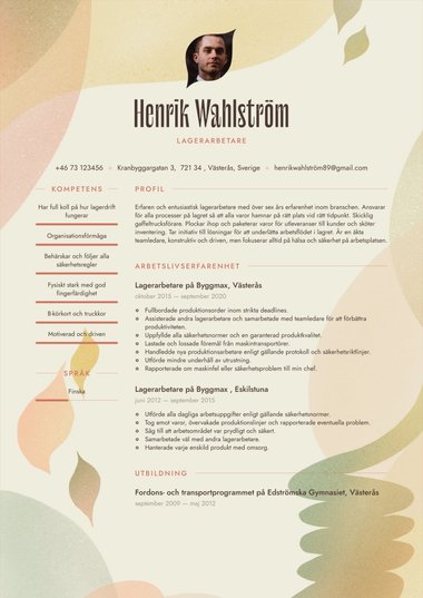 Moderna cv-mall Visionär