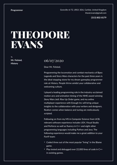 Creative cover letter template Authority