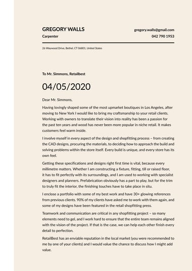 Creative cover letter template Half Tone