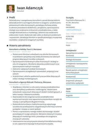 Nowoczesny szblon CV Essential