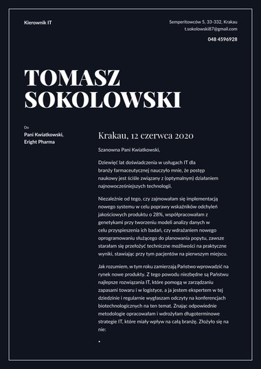 Profesjonalny wzór listu motywacyjnego Authority