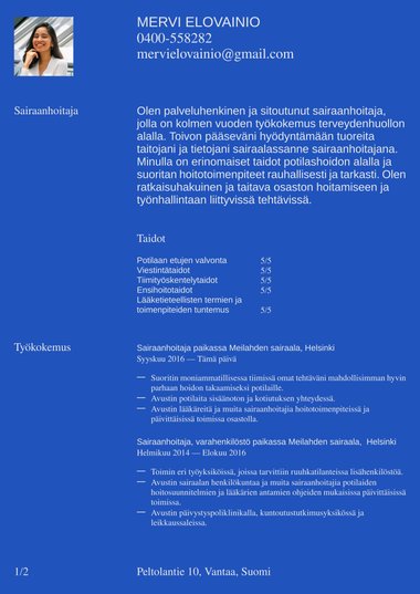 Kuva ansioluettelopohja Statement