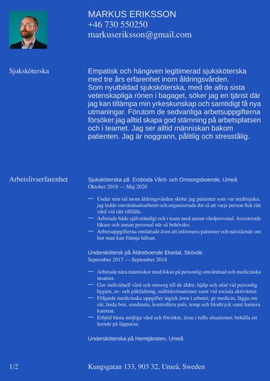 Professionella cv-mall Statement