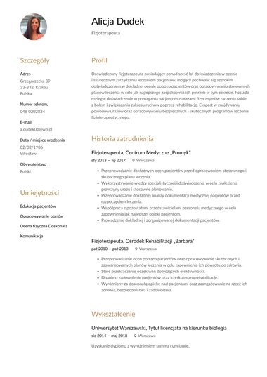 Minimalistyczne szablony cv szblon CV Harmonized
