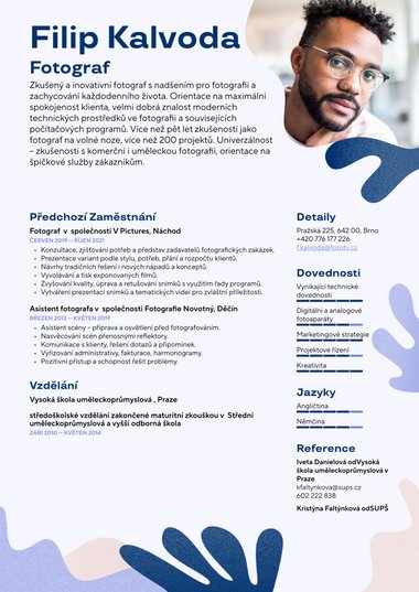 Kreativní šablona životopisu Kreativní