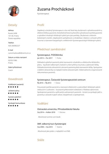 Profesionální šablona životopisu Harmonická