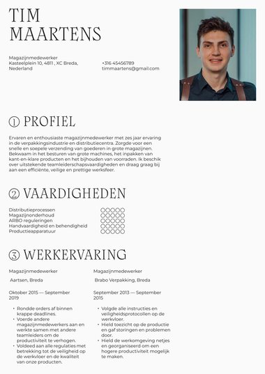 Simpel cv-template Kalligrafisch