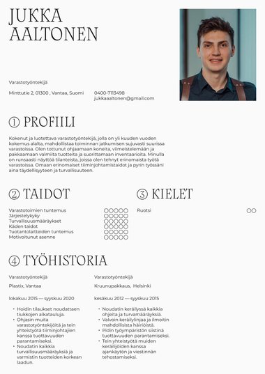 Kuva ansioluettelopohja Calligraphic