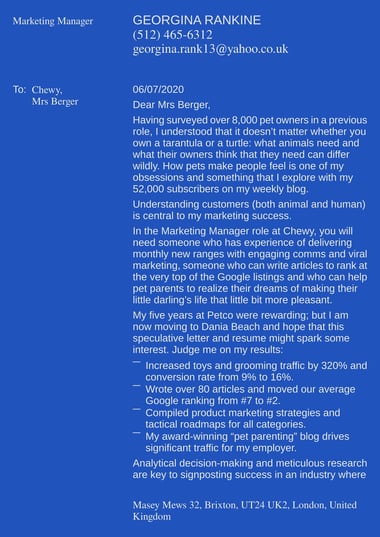 Creative cover letter template Statement