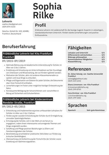 Zwei spalten Lebenslauf-Vorlagen Definiert