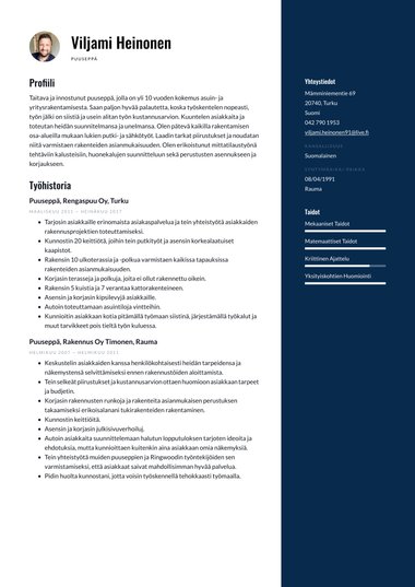 Moderni ansioluettelopohja Balanced