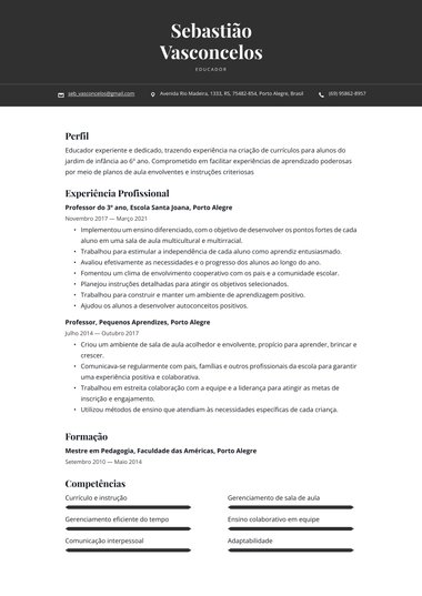 Simples: modelo de currículo Negrito