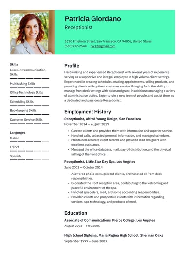 Creative resume template Clear