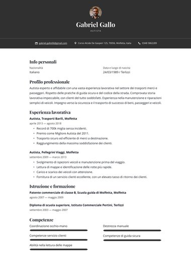 Modello di curriculum Semplici – Bold