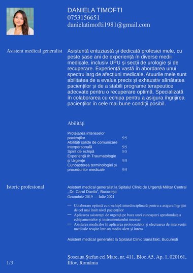 Model de CV Statement Simplu