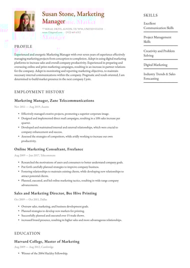 One page resume template Polished