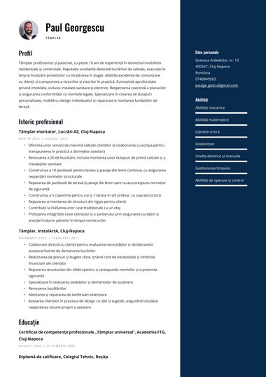 Model de CV Balanced Creativ