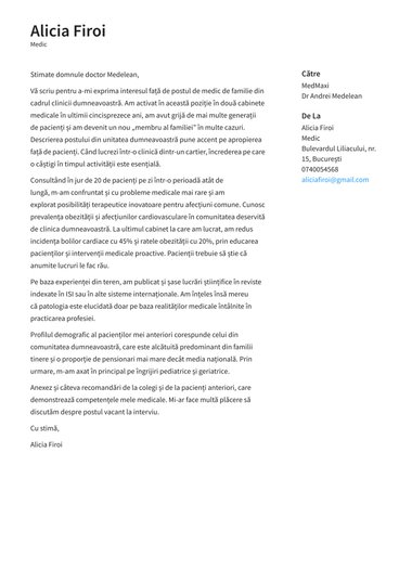 Model de scrisoare de intenție pentru Modern Essential