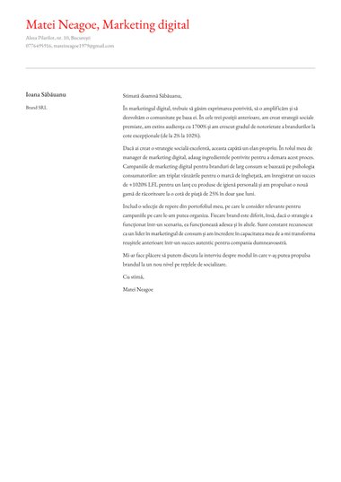 Model de scrisoare de intenție pentru Simplu Polished