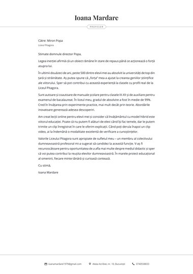 Model de scrisoare de intenție pentru Simplu Bold