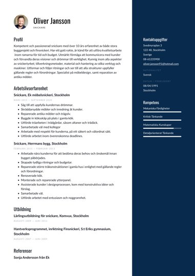 Word cv-mall Balanserad