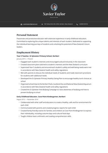 Simple resume template Bold