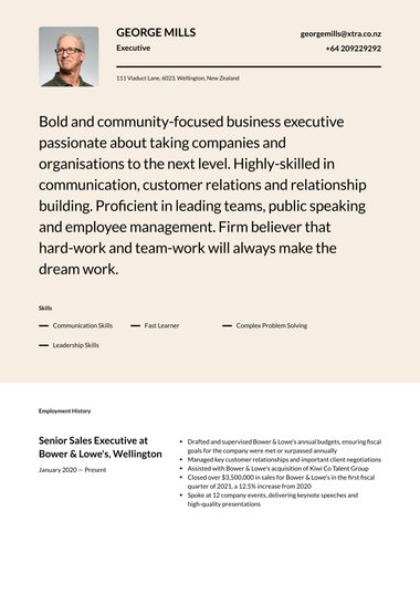 Simple resume template Half Tone