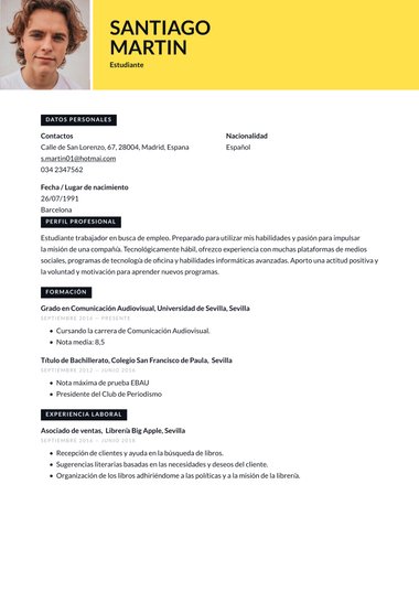 Creativo plantilla de currículum Vívido