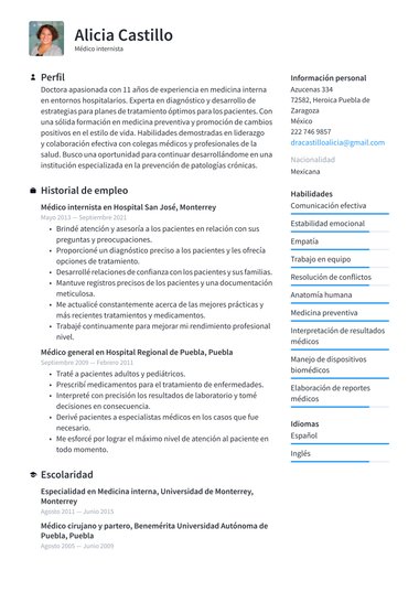 plantilla de currículum para Moderna Esencial