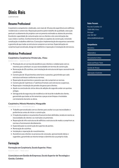 Criativo modelo de currículo Equilibrado