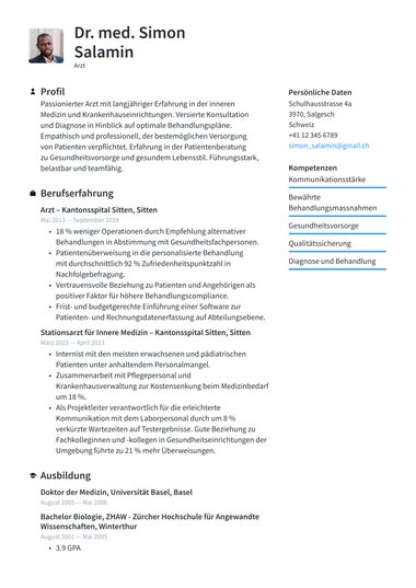 Lebenslaufvorlage «Essential» aus der Rubrik «Modern»