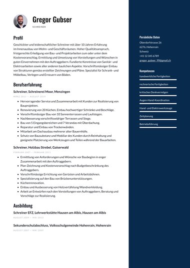 Lebenslaufvorlage «Balanced» aus der Rubrik «Kreativ»