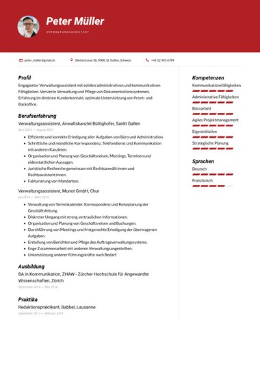 Lebenslaufvorlage «Modern» aus der Rubrik «Kreativ»